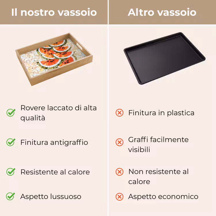 Vassoio - Mosaico - Anguria - Rosso - Gherigli — 9