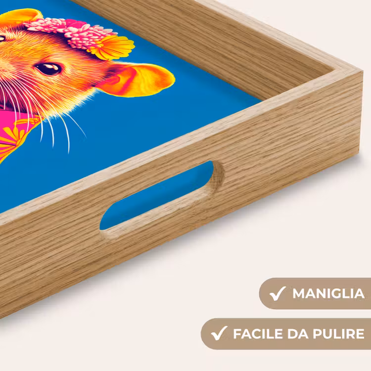 Vassoio - Mouse - Kimono - Fiori - Blu — 8
