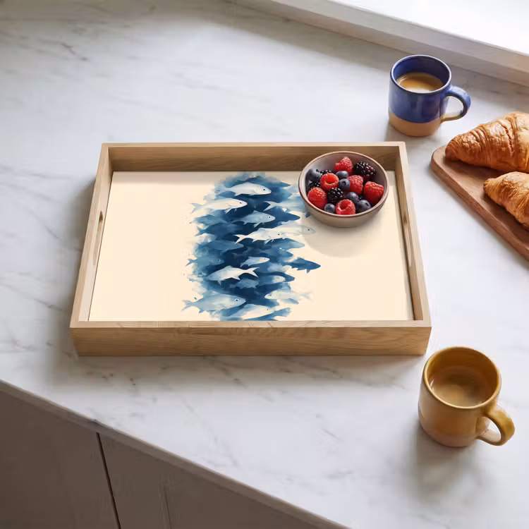 Vassoio - Pesci - Minimalista - Blu — 3