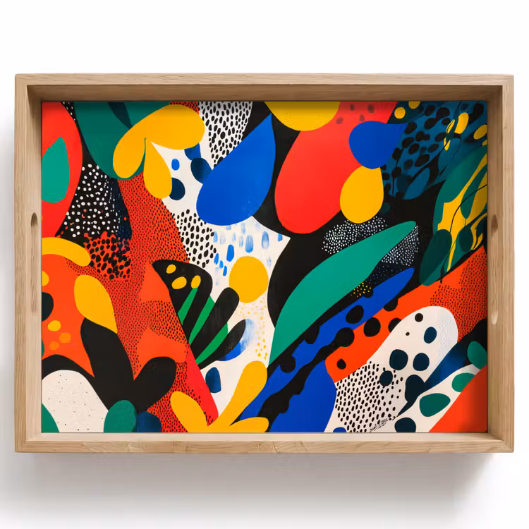 Vassoio - Astratto - Piante - Forme - Colorato — 1