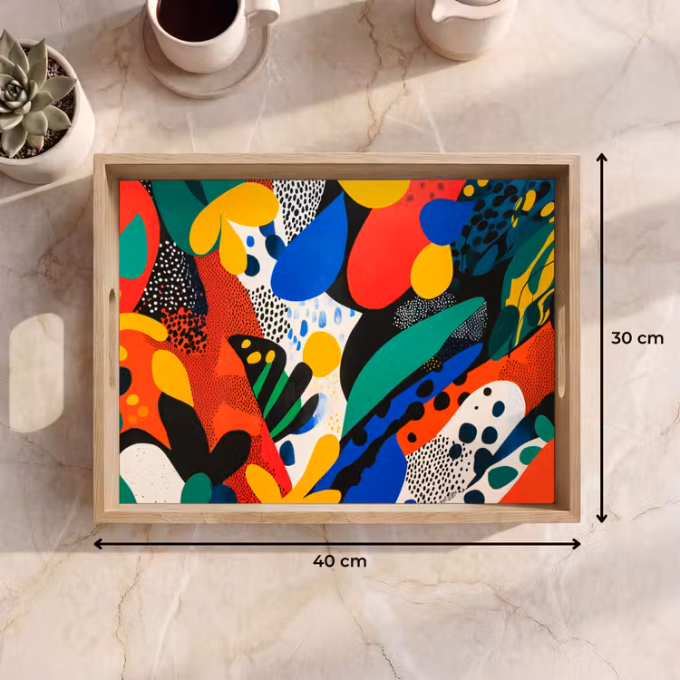 Vassoio - Astratto - Piante - Forme - Colorato — 7
