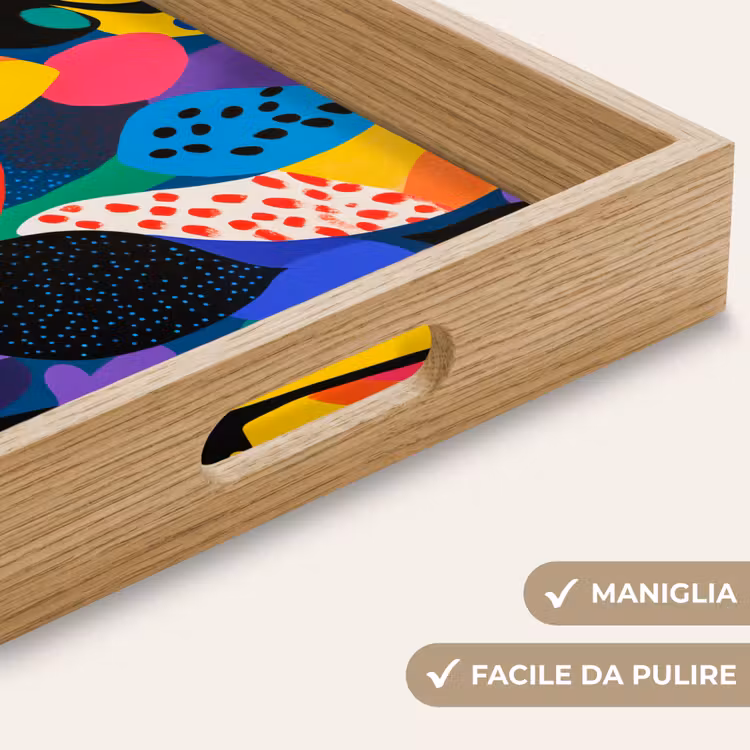 Vassoio - Fiori - Foglie - Astratto - Rosso — 8