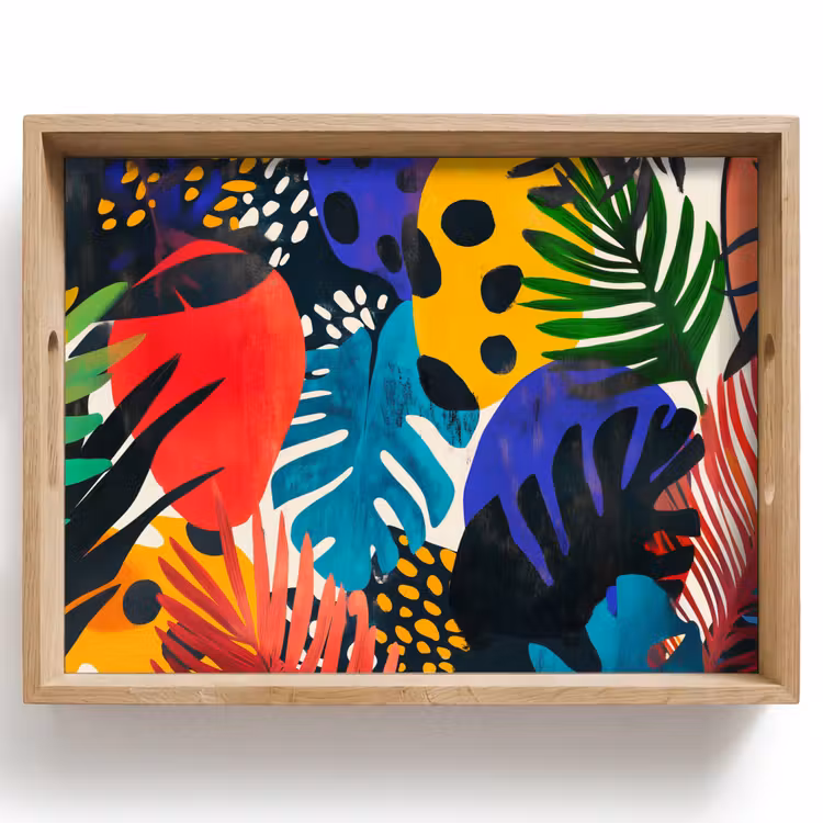 Vassoio - Foglie - Forme - Astratto - Colorato — 1