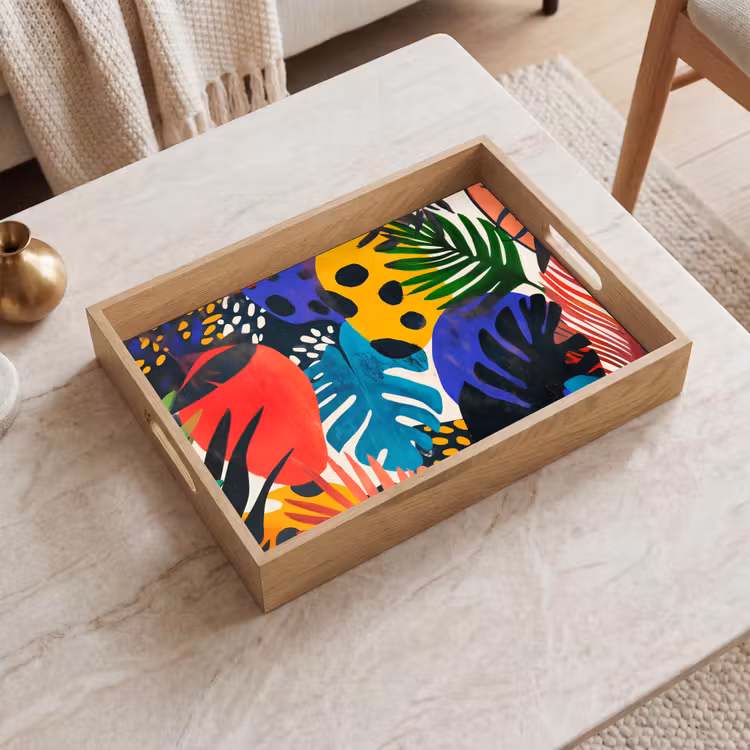 Vassoio - Foglie - Forme - Astratto - Colorato — 2