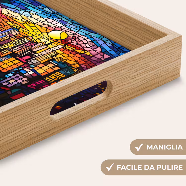 Vassoio - Città - Luna - Mosaico - Colorato — 8