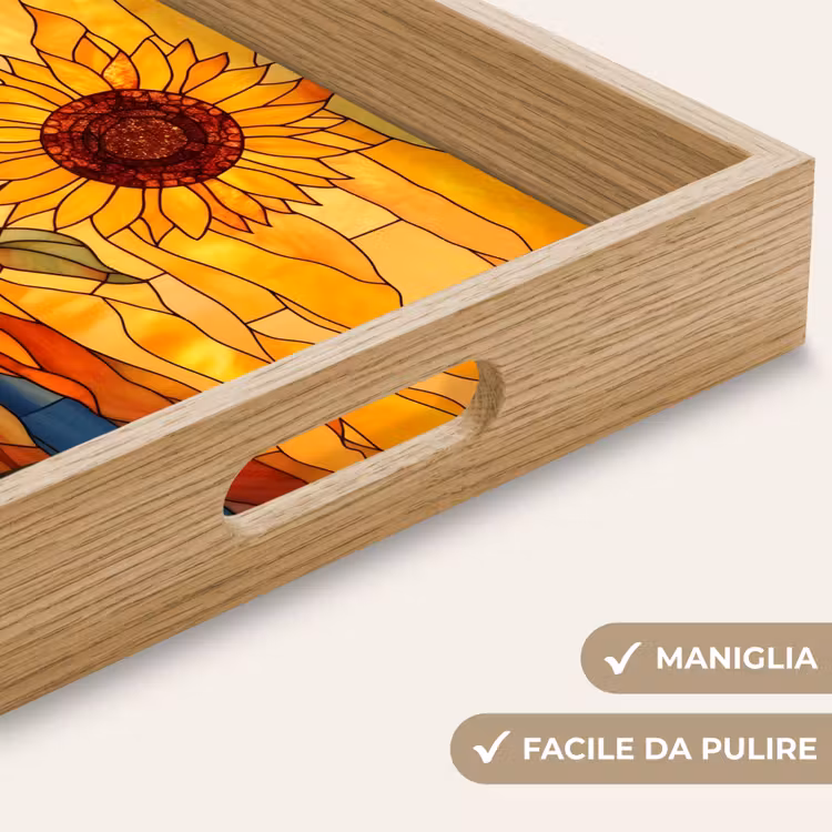 Vassoio - Girasole - Mosaico - Tramonto - Giallo — 8