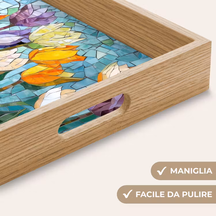 Vassoio - Mosaico - Campo - Tulipani - Colorato — 8