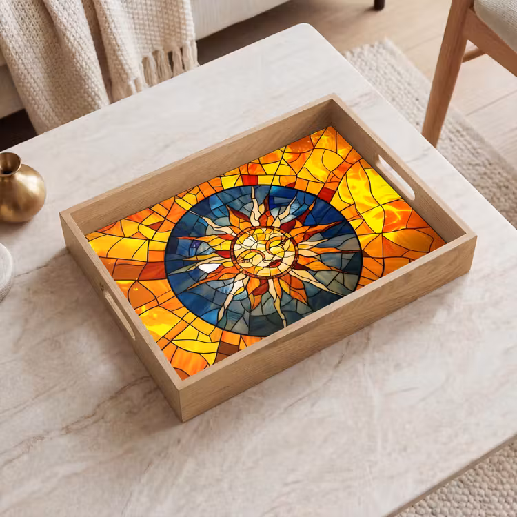 Vassoio - Mosaico - Sole - Giallo - Cerchio — 2