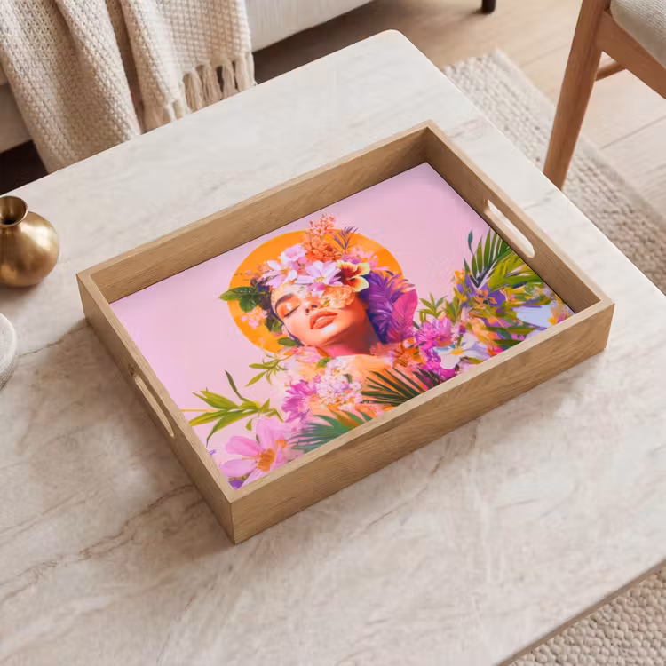 Vassoio - Donna - Astratto - Cerchio - Fiori — 2