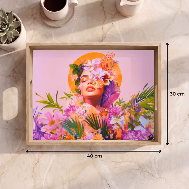 Vassoio - Donna - Astratto - Cerchio - Fiori — 7