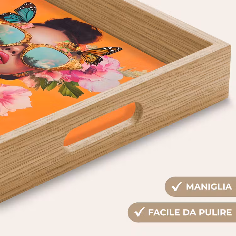 Vassoio - Farfalle - Donna - Occhiali da sole - Colorati — 8