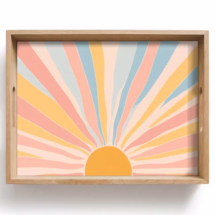 Vassoio - Illustrazione - Sole - Colori pastello — 1