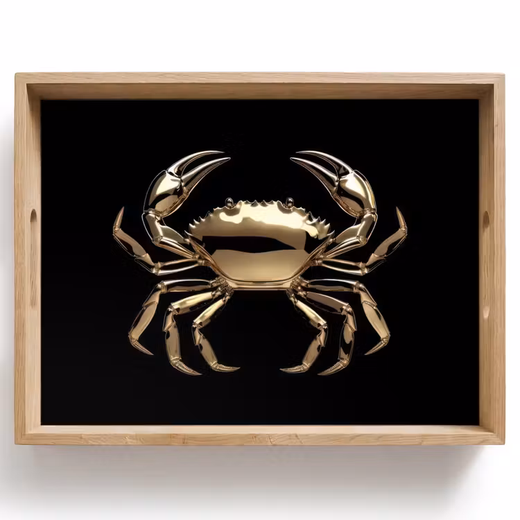 Vassoio - Oro - Granchio - Animali - Nero — 1