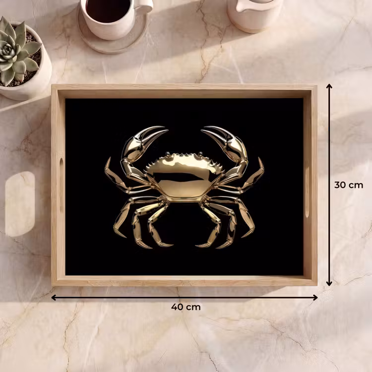 Vassoio - Oro - Granchio - Animali - Nero — 7