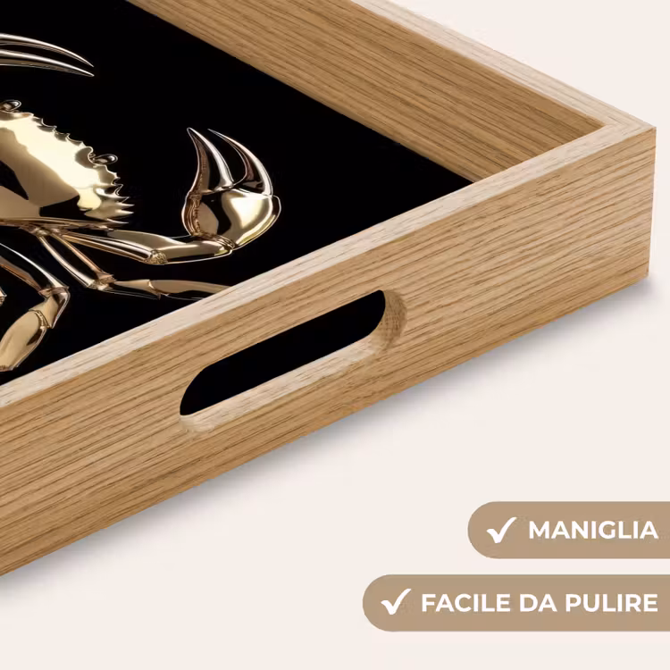 Vassoio - Oro - Granchio - Animali - Nero — 8