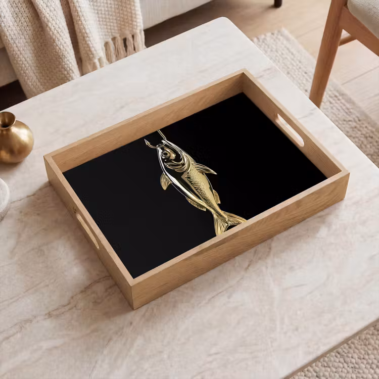 Vassoio - Oro - Pesce - Gancio - Nero — 2