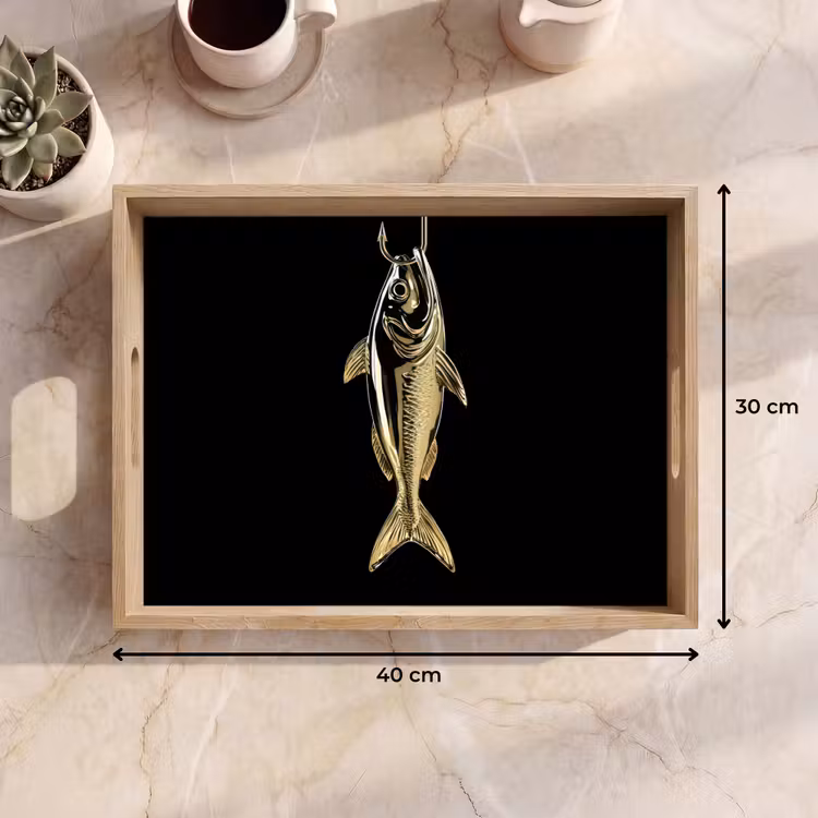 Vassoio - Oro - Pesce - Gancio - Nero — 7
