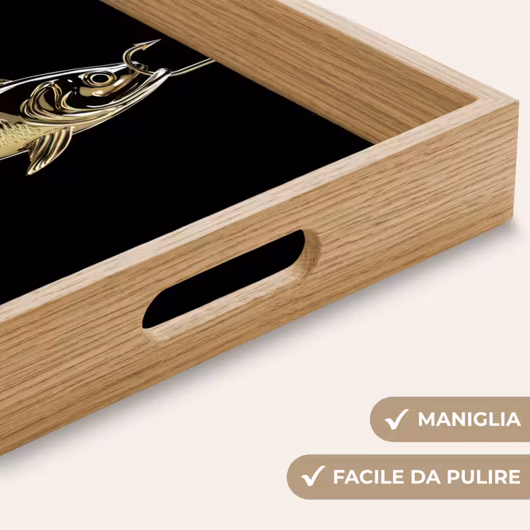Vassoio - Oro - Pesce - Gancio - Nero — 8