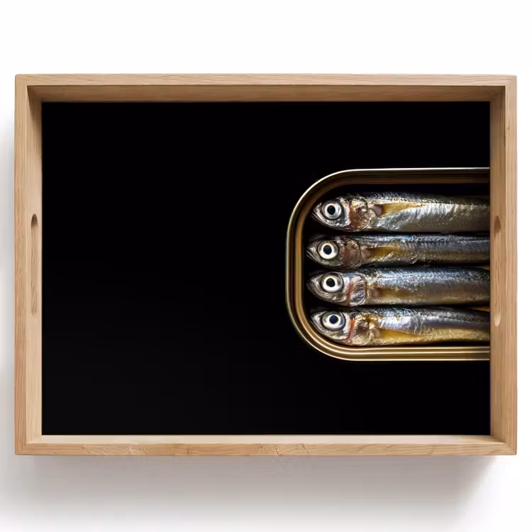 Vassoio - Sardine - Lattina - Nero - Pesce — 1