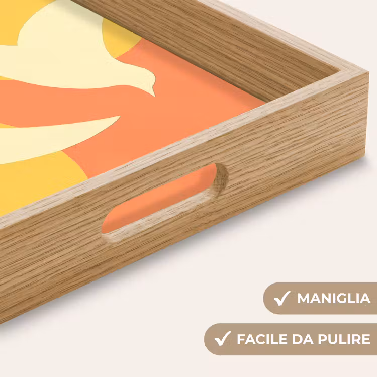 Vassoio - Uccelli - Cerchi - Giallo — 8
