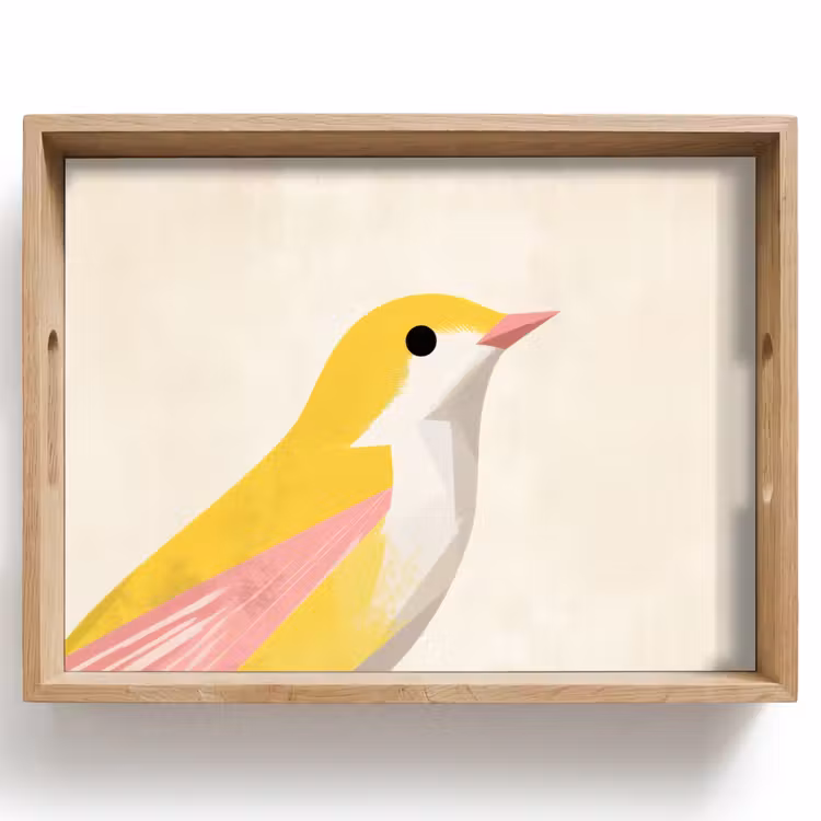 Vassoio - Uccello - Minimalista - Giallo — 1
