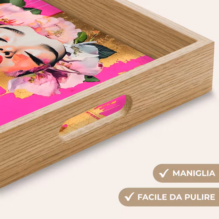 Vassoio - Corona di fiori - Oro - Donna - Ritratto — 8