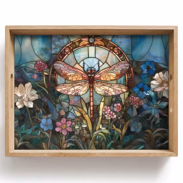 Vassoio - Libelle - Mosaico - Fiori - Colorato — 1