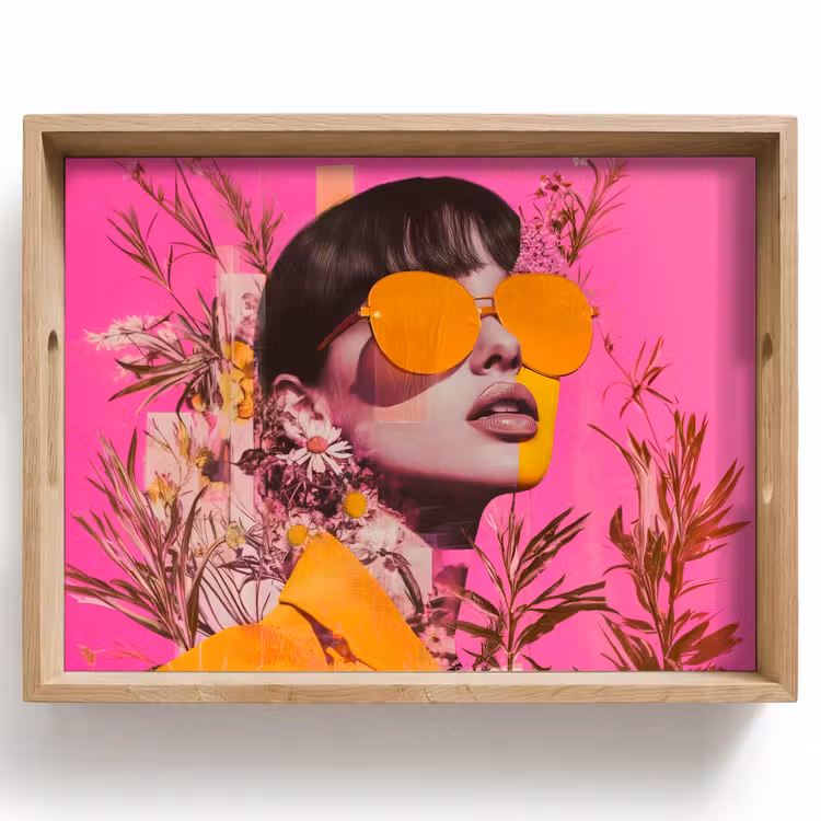 Vassoio - Occhiali da sole - Arancione - Donna - Piante — 1