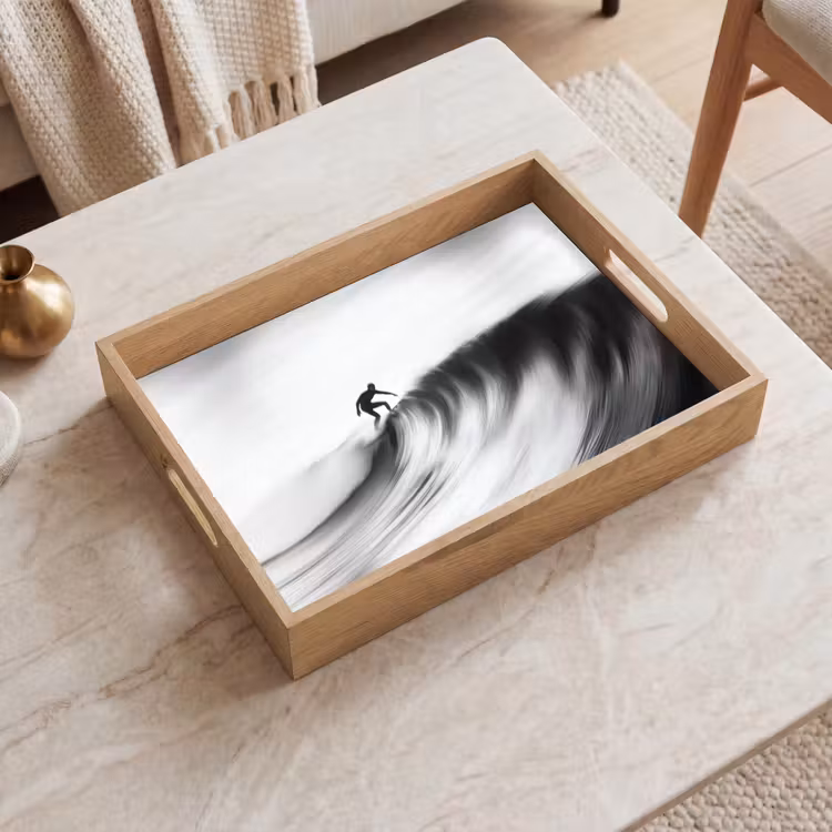 Vassoio - Surfer - Onda - Sbiadito - Nero — 2