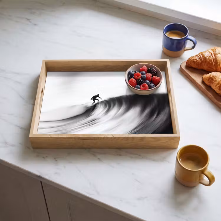 Vassoio - Surfer - Onda - Sbiadito - Nero — 3