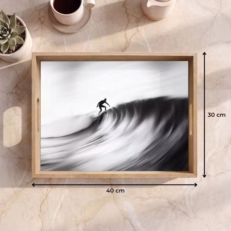 Vassoio - Surfer - Onda - Sbiadito - Nero — 7