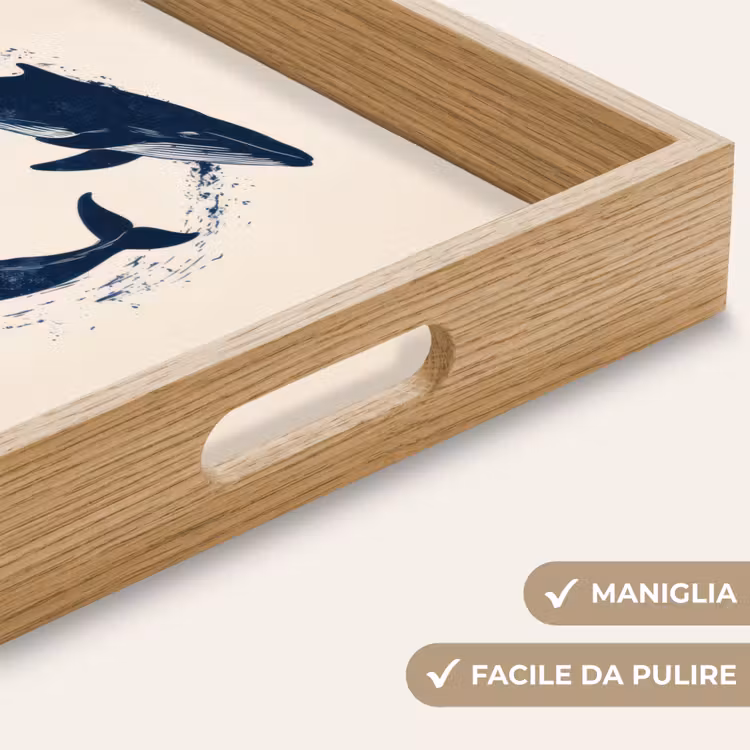 Vassoio - Balene - Spruzzi - Cerchio - Blu scuro — 8