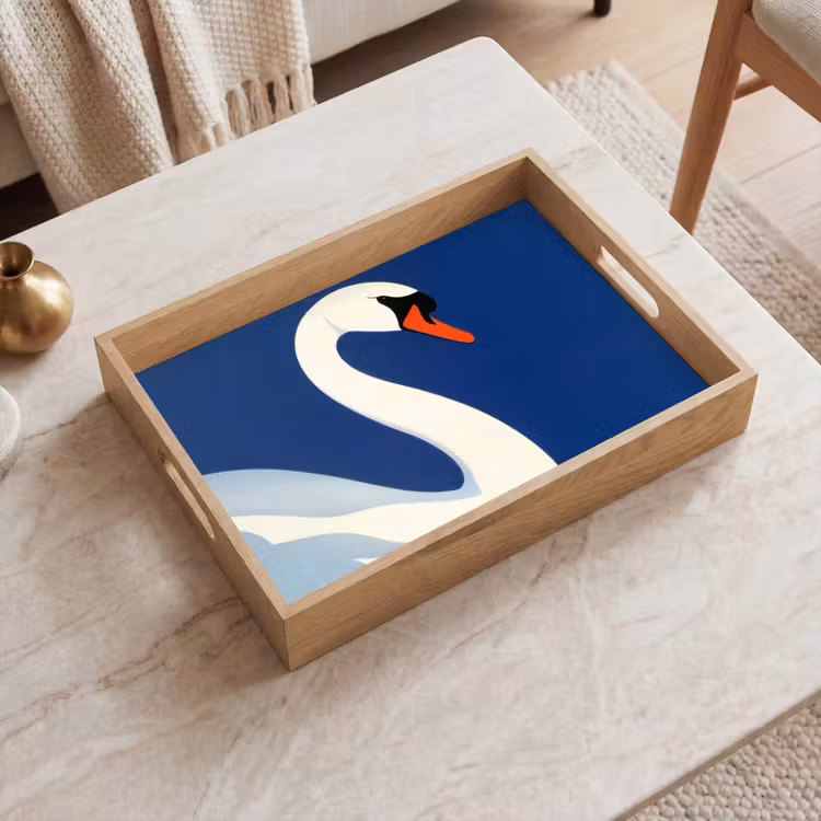 Vassoio - Cigno - Bianco - Becco - Illustrazione — 2