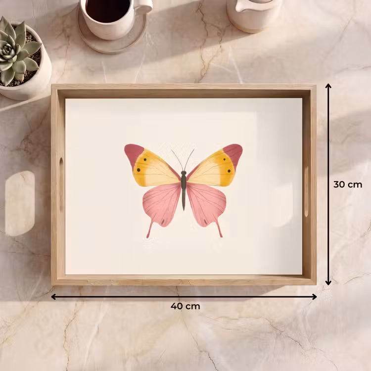 Vassoio - Farfalla - Illustrazione - Rosa — 7