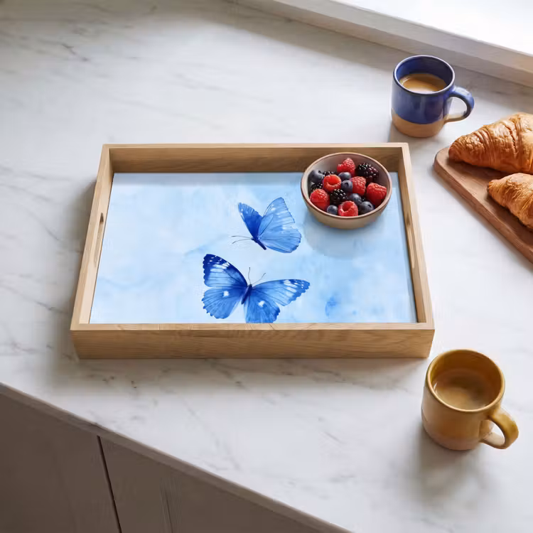 Vassoio - Farfalle - Ornamentali - Blu — 3