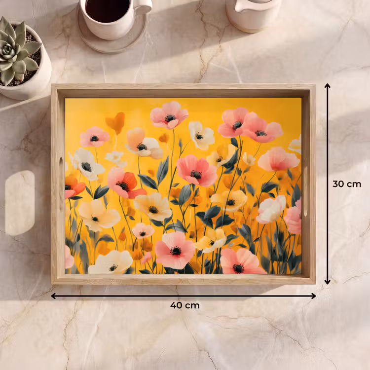 Vassoio - Fiori - Campo - Giallo — 7