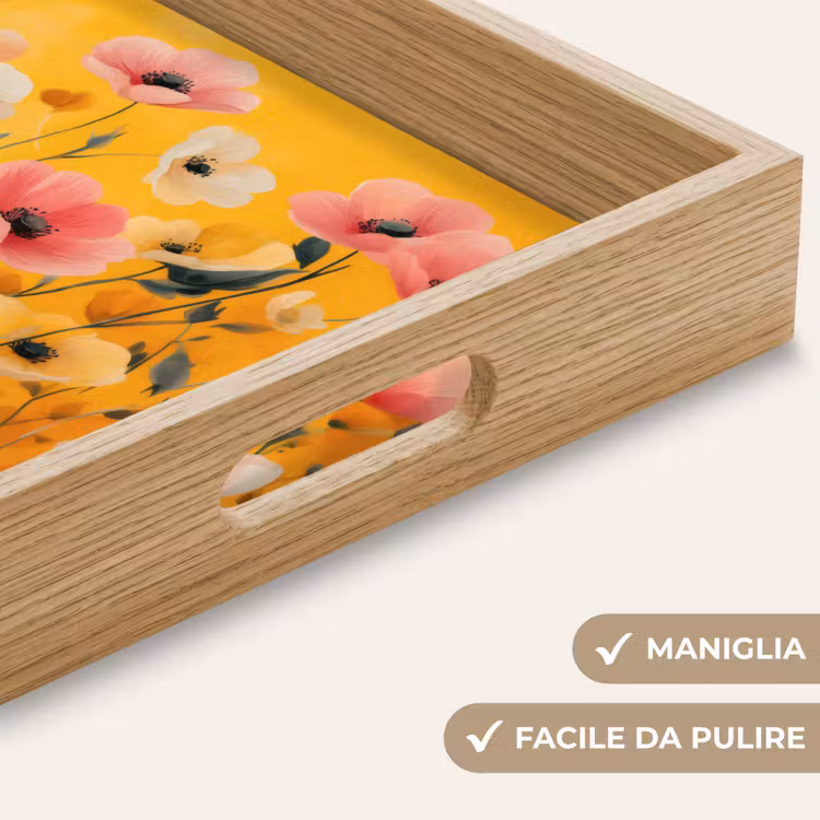 Vassoio - Fiori - Campo - Giallo — 8