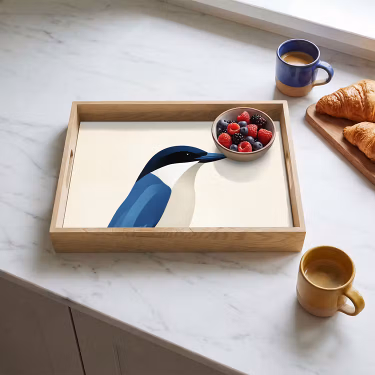 Vassoio - Illustrazione - Blu - Uccello — 3