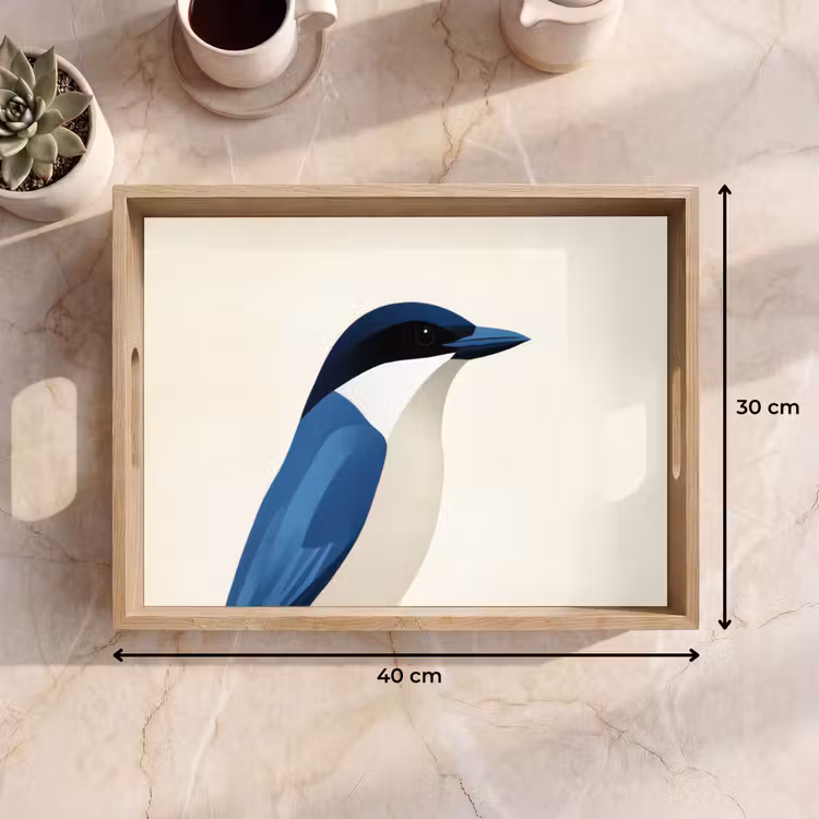 Vassoio - Illustrazione - Blu - Uccello — 7