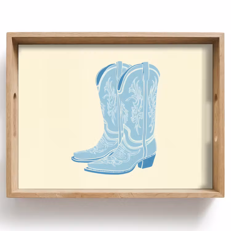 Vassoio - Illustrazione - Stivali da cowboy - Modello — 1