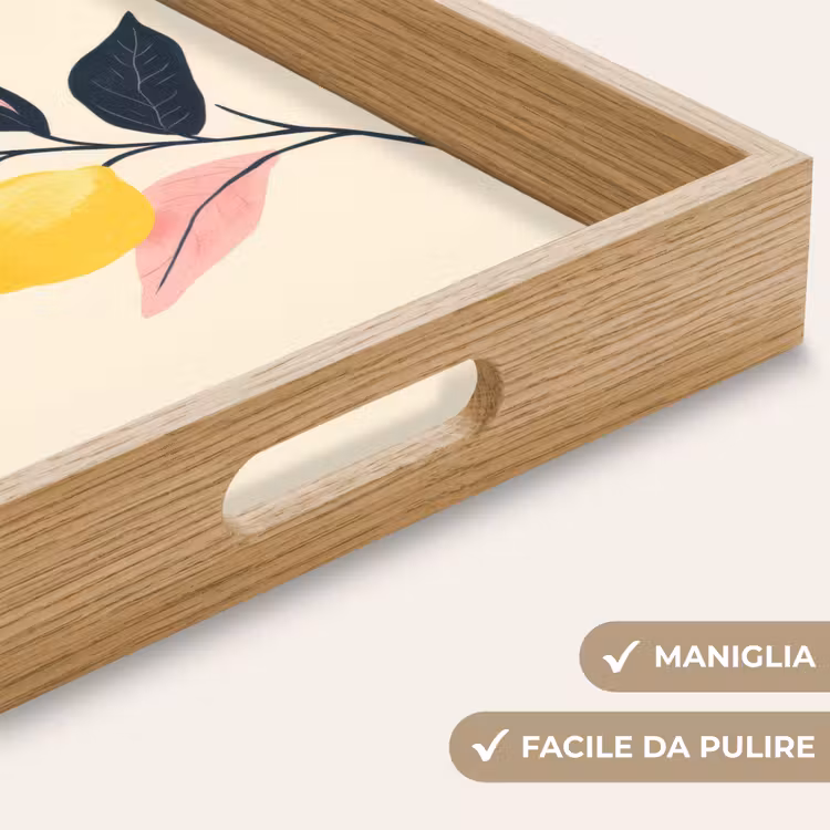 Vassoio - Limoni - Giallo brillante - Ramo - Foglie — 8