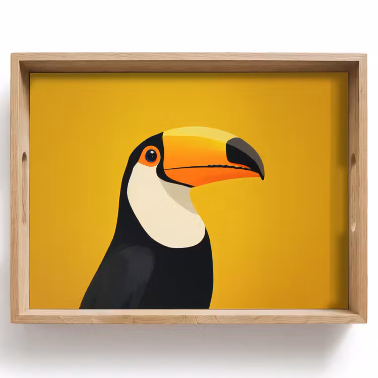 Vassoio - Tucano - Minimalista - Becco - Arancione — 1
