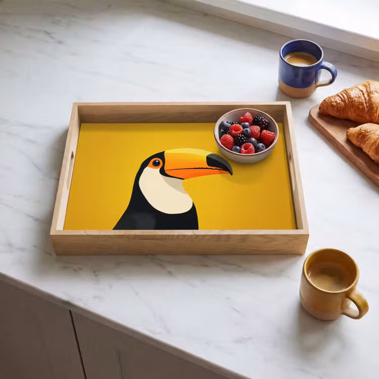Vassoio - Tucano - Minimalista - Becco - Arancione — 3