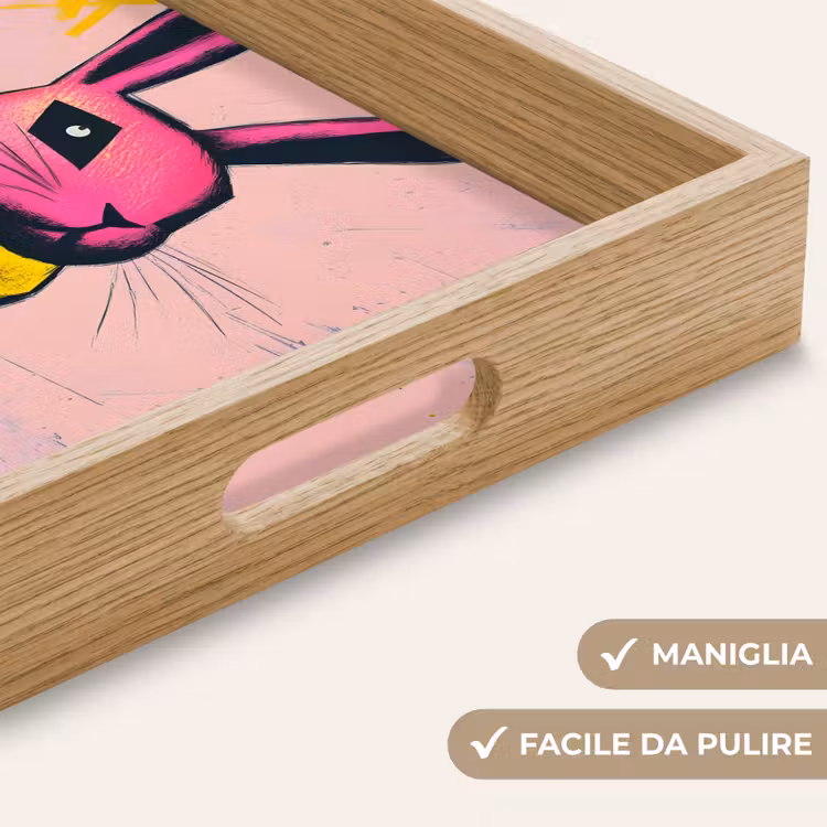 Vassoio - Astratto - Coniglio - Sciarpa - Giallo — 8