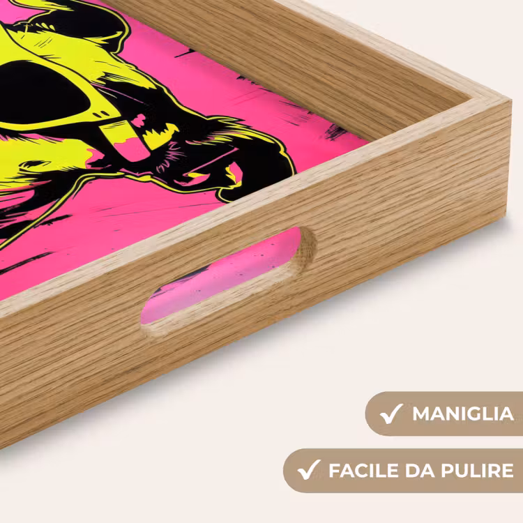 Vassoio - Cane - Occhiali da sole - Rosa - Arte — 8