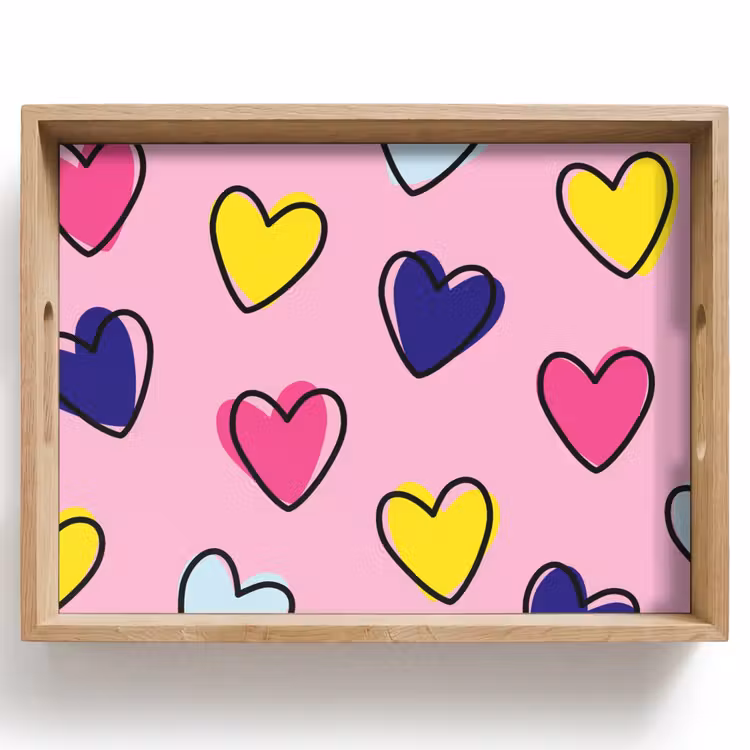 Vassoio - Cuori - San Valentino - Motivo - Colorato — 1