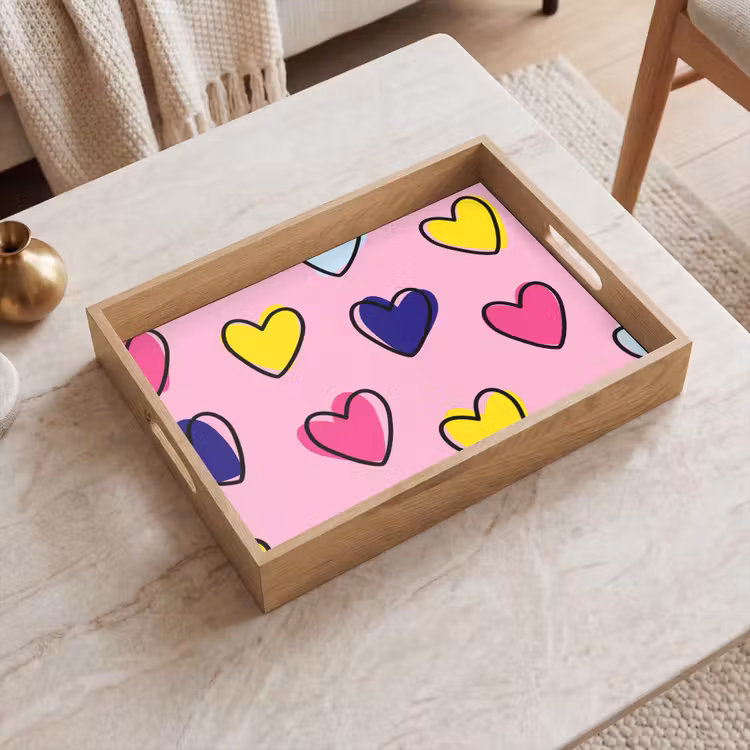 Vassoio - Cuori - San Valentino - Motivo - Colorato — 2