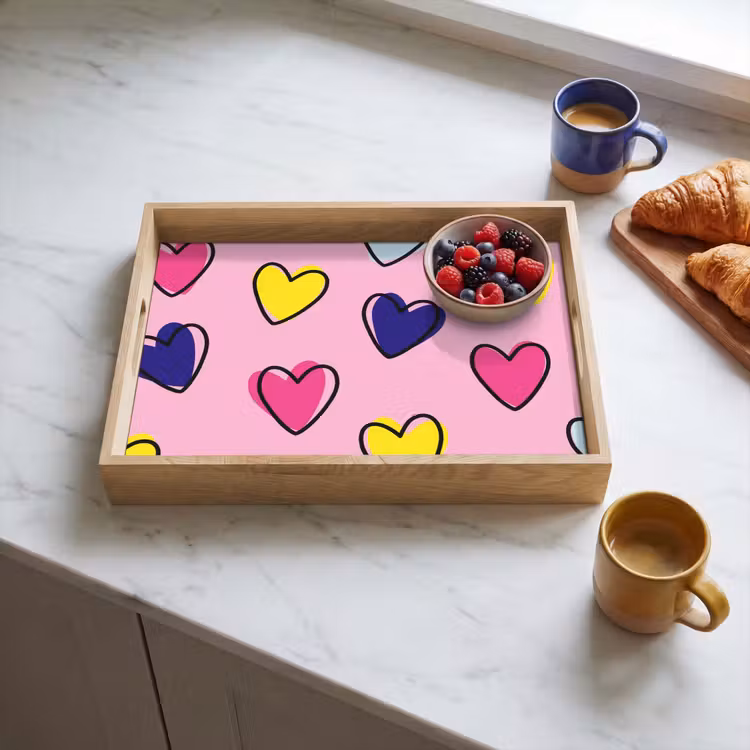 Vassoio - Cuori - San Valentino - Motivo - Colorato — 3