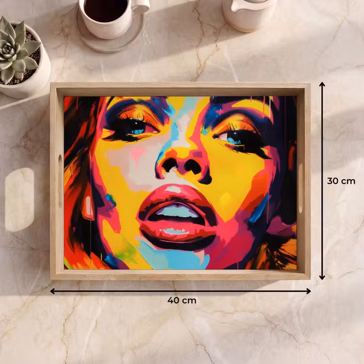Vassoio - Donna - Viso - Colorato — 7