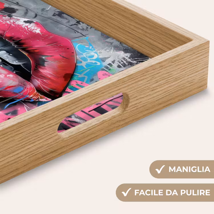 Vassoio - Labbra - Rosa acceso - Graffiti - Strisce di vernice — 8